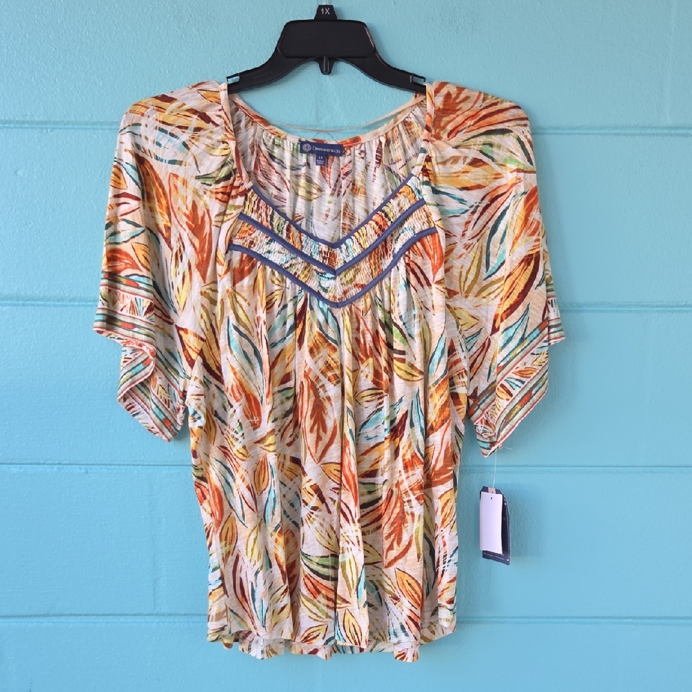 NWT "Democracy" Woman's Short Sleeve Top Size 1X - Picture 3 of 7
